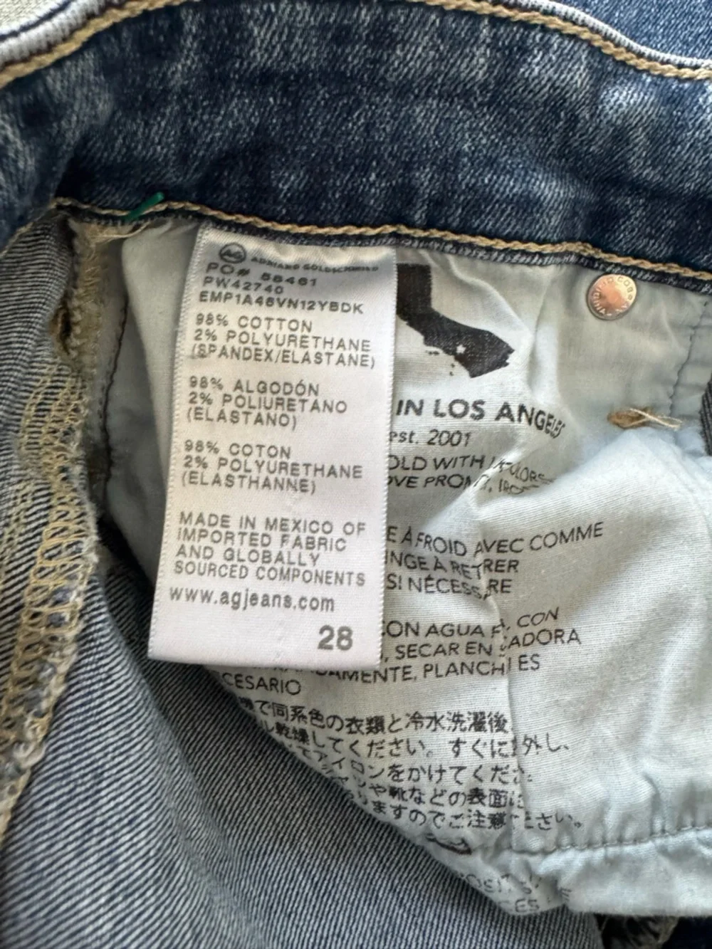 ADRIANO GOLDSCHMIED MARI RAW HEM HIGH WAIST CROP STRAIGHT LEG DENIM JEANS SZ 28 - Picture 10 of 10